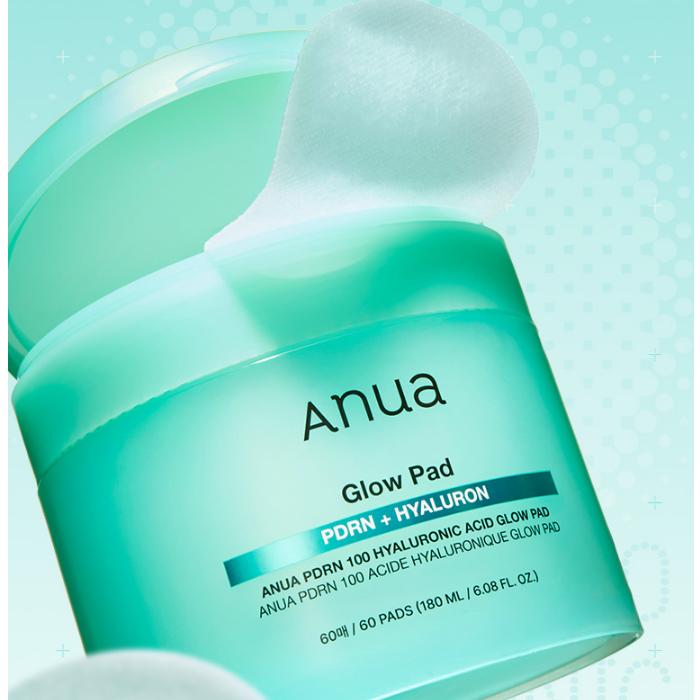 Anua PDRN 100 Гиалуроновая кислота Glow Pad 180 мл 60 шт.