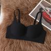 Traceless underwear, women's small breasts gather comfortably, upper support, anti-sagging, no steel ring, double breasts, half a cup, one-piece bra
