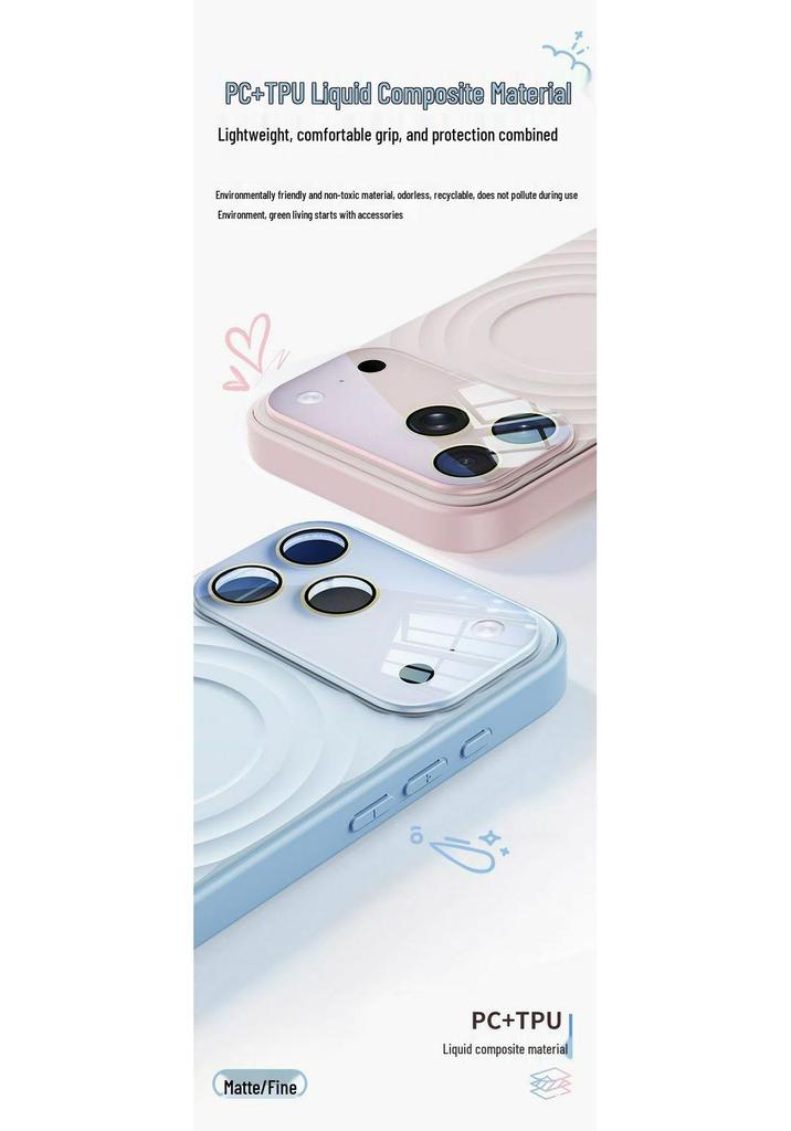 Магнитный чехол из жидкого силикона с волнообразным узором для iPhone 15/16 Pro Max - Вмещает 17 больших окон