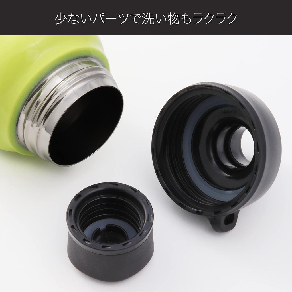 The-peacock Thermos Industry (The-peacock) Peacock Stainless Steel Water Bottle, Straight Drink, Citron, 600ml, AJD-61 CT