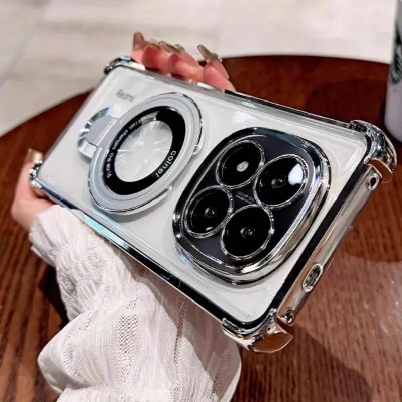 Прозрачный противоударный магнитный чехол-подставка для телефона Xiaomi Poco X7 X6 F7 Pro M6 F6 F3 X5 X3 POCO C65 C75 C71 силиконовый чехол