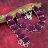 Kashmiri Red Ruby 925 Solid Sterling Silver Necklace & Bracelet Jewelry Set Handmade Jewelry, Lovely Gemstone Adjustable Chain Jewelry Set For Her