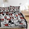 Mickey Mouse Quilt Print 3Pcs Bedding Setduvet Cover With 2 Bedropillowcase Home Birthday Gift