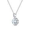 Womens Fashion Geometric Moissanite Pendant Necklace Clavicle Chain
