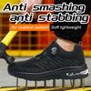 Rotating Button New Safety Shoes Men Anti-Smash Anti-Puncture Work Shoe Security Protective Boots Mesh Light Breathable Sneakers