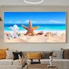 Starfish Seashells Beach Canvas Painting Shell Sea Wall Art Seascape Wall Pictures Poster for Living Room Bedroom Office Decor