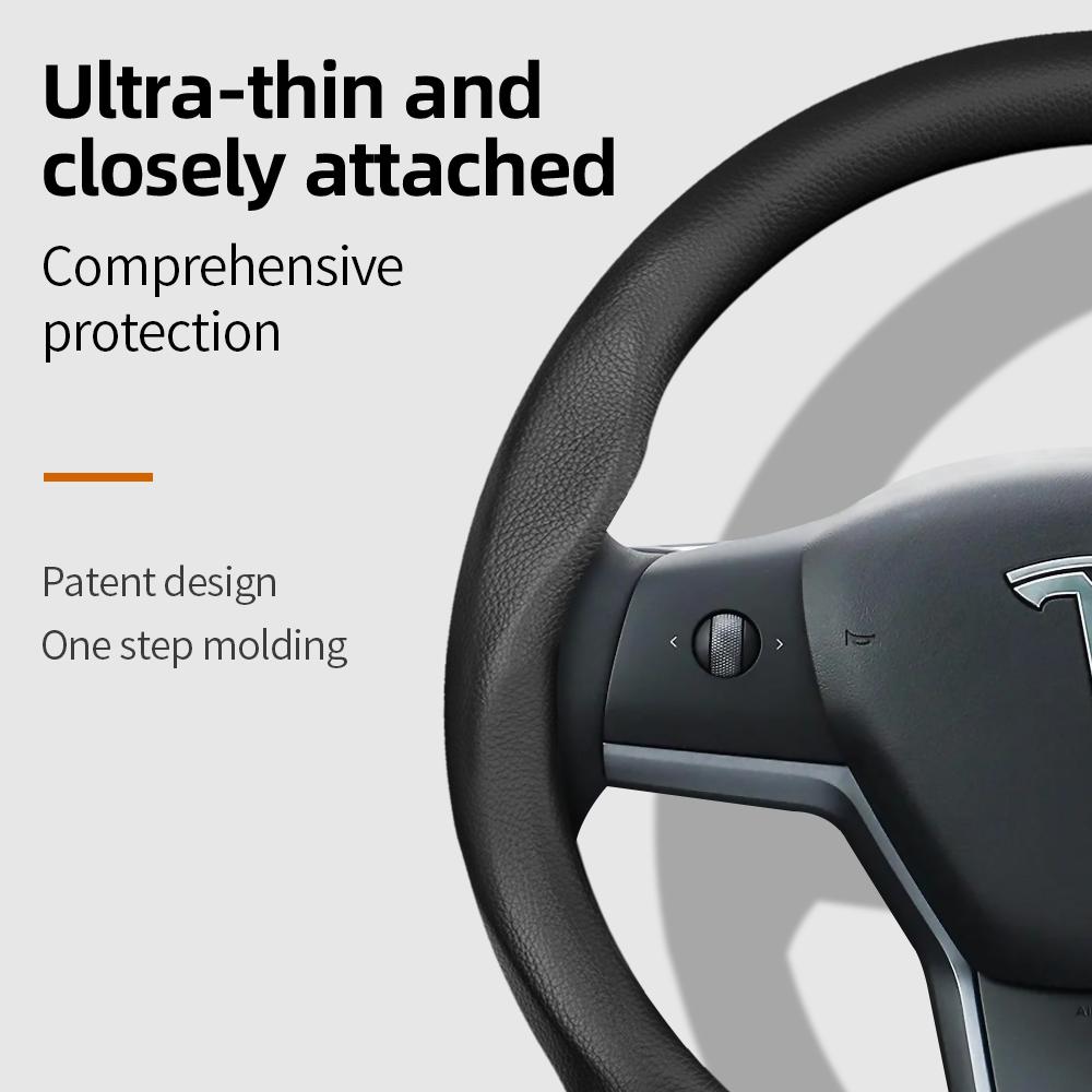 Suitable for Tesla Ultra-Thin Breathable Leather Steering Wheel Cover Suitable for Model 3 Y X S 2024