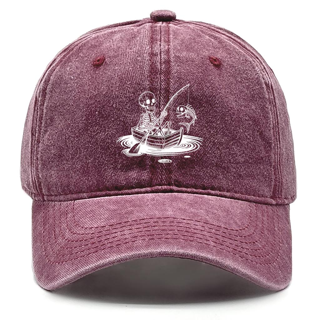 Рыбацкие черепа Выстиранные хлопковые снепбэк кепки Мужские кепки Необработанный козырек Стильная Регулируемая Бейсболка Идеально подходит для женщин и мужчин