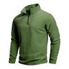 Men's Casual Solid Color Stand-up Collar Half-zipper Long-sleeved Top Men's Fleece Pullover Hoodie
