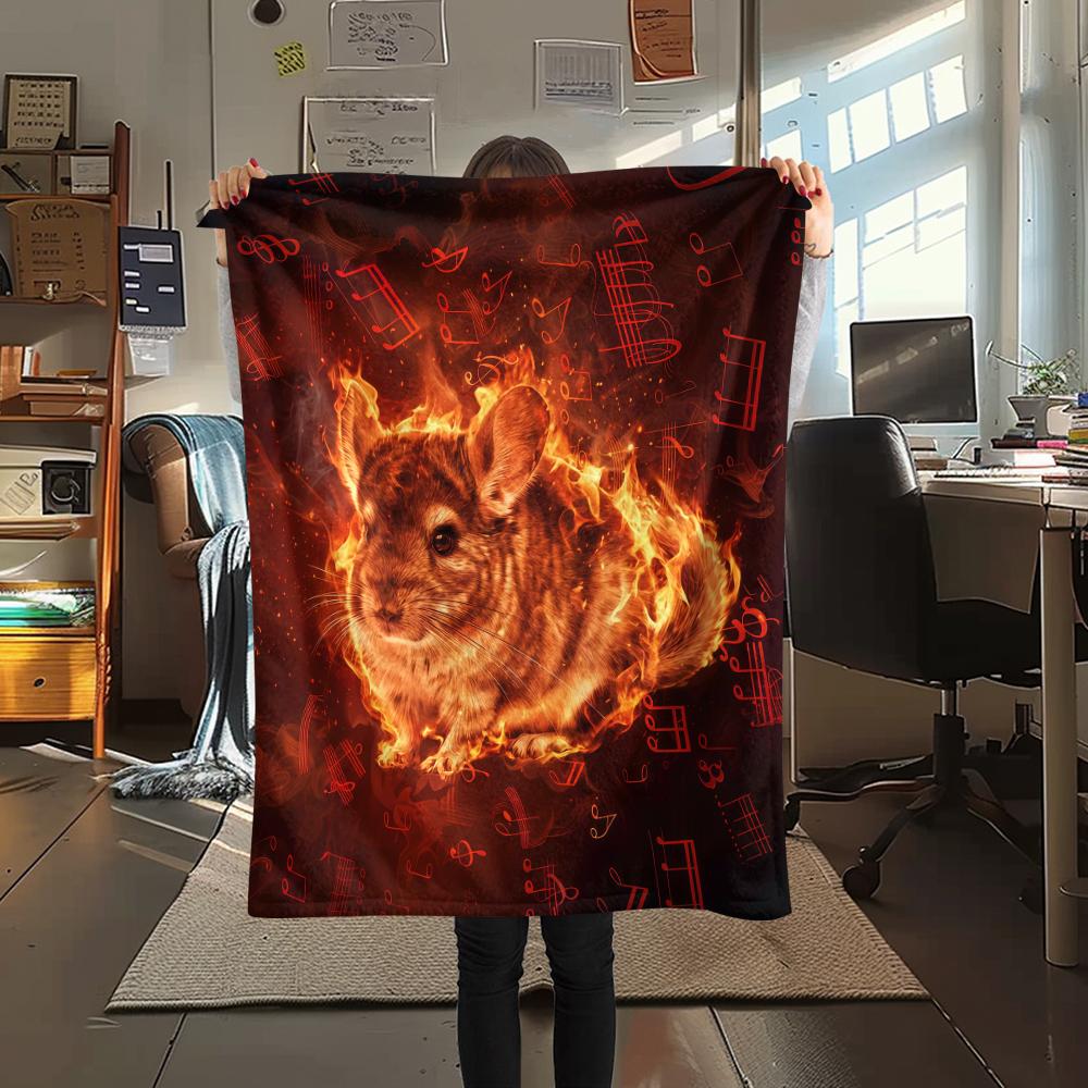 Golden Light Small Animals Print Flannel Blanket,High quality Comfortable for All Seasons,Home Decor,Warmth and Comfort,Perfect for Christmas Gifts