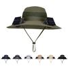 Anti-UV 2 Fans Hat Solar Charging &Air Cooling Fan Sun Hat Wide Brim Bucket Hat For Fisherman 2026 Men Hat Summer Cooler Sun Cap