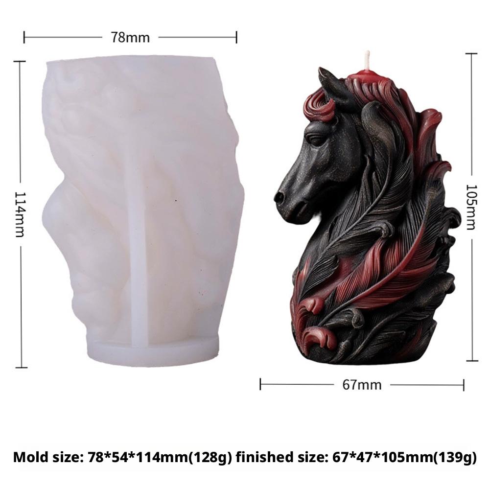 Мистическая красная перьевая голова лошади силиконовая форма с изысканными деталями перьев и гривы Пегаса, 3D DIY форма для свечей ручной работы