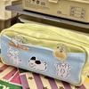 Dog Pattern Pencil Bag With Polyester Material And Minimalist Design