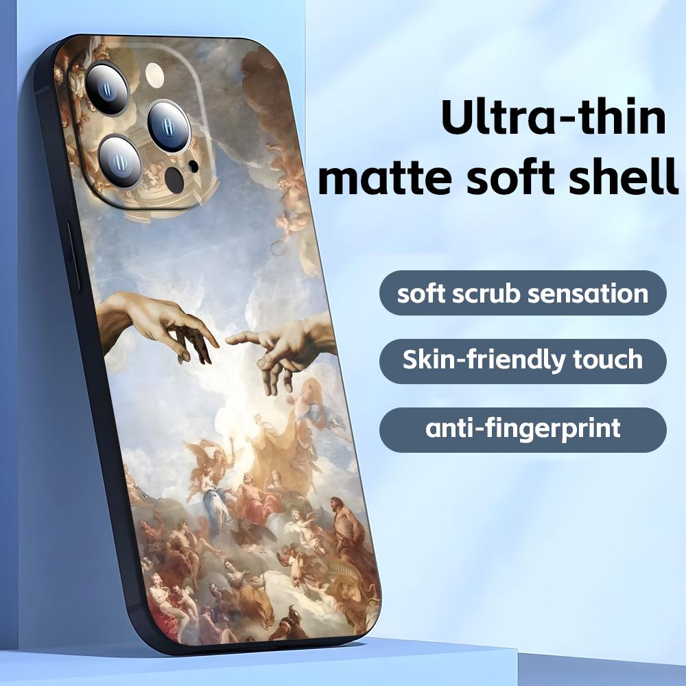 Renaissance Art Paintings Phone Case For iPhone17 16 16e 15 14 13 12 11 Plus Mini Pro Max Soft black Shockproof Cover