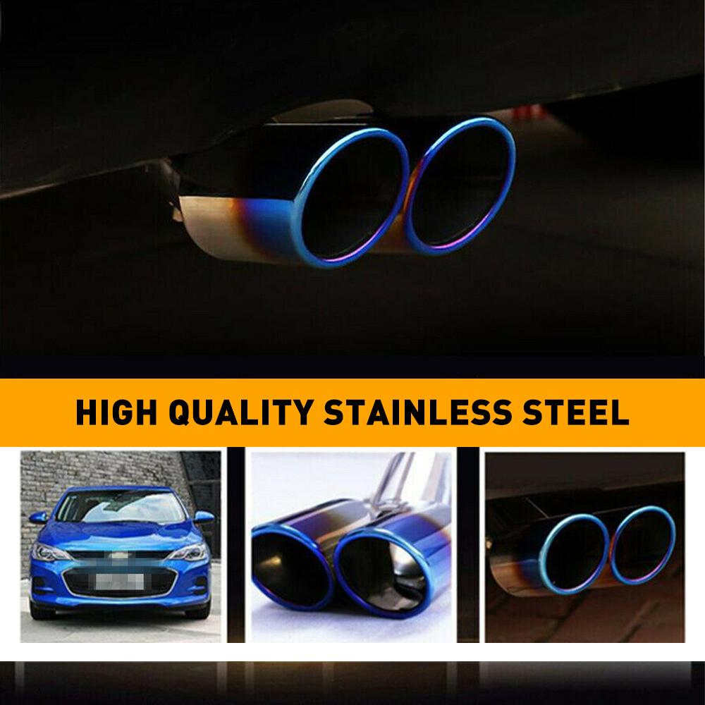 Universal Outlet Dual Exhaust Tip Stainless Steel Polished Muffler Tail Universal Bolt-On Double Outlet Tail Pipe