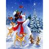 Алмазная картина Рождественский снеговик Полная круглая алмазная вышивка крестиком