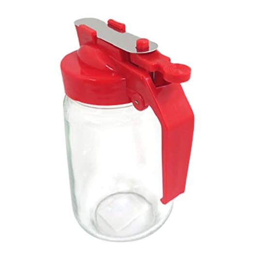 Yoshinuma Glass Yakiniku Sauce Dispenser 250cc Red Body: Soda Glass Lid: Polypropylene Japan PYK293