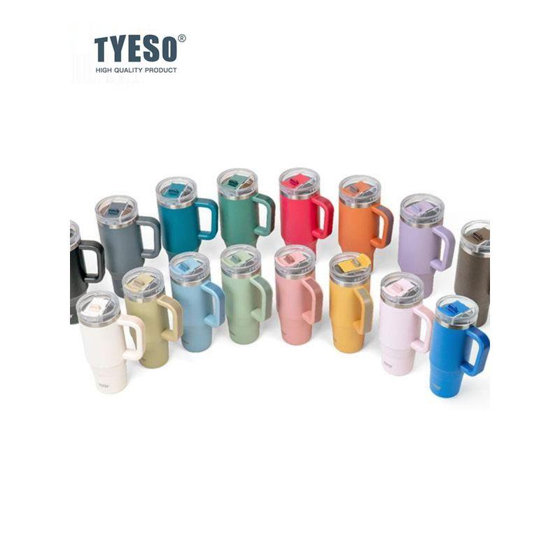 Tyeso Giant Large Capacity Insulated Cup Stainless Steel Car Ice Cup with Straw Cold-Keeping Coffee Cup
