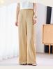 Interwoven Mulberry Silk Solid Color Dark Pattern Commuter Jacquard Straight Leg Pants