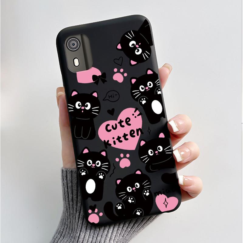 For Nokia C02 C12 C12+ Plus Case Luxury Butterfly Flower Black Soft Silicone TPU Phone Case For NOKIA C12 Pro Back Cover Casing