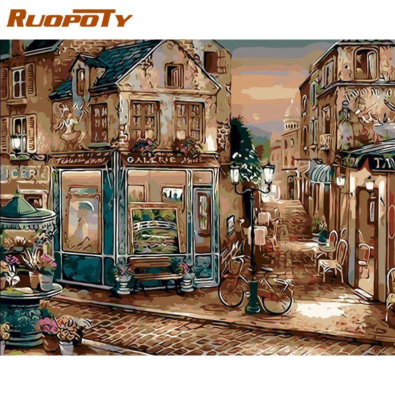 RUOPOTY Картина маслом, набор для рисования по номерам, акриловая краска, ручная роспись, настенное искусство для домашнего декора, 40x50 см