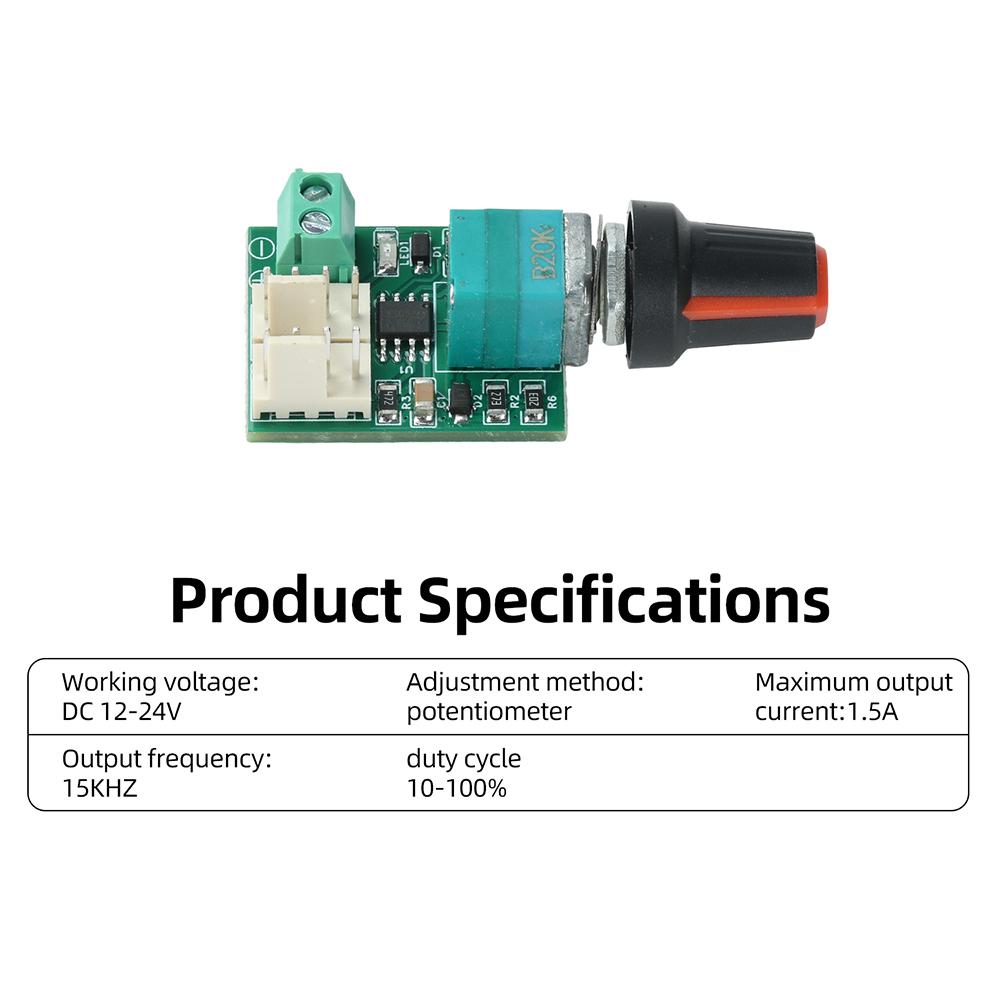 1-Wire Fan Speed Regulator DC 11-11V 1.1A Dual-Channel PWM Speed Controller Low Voltage Motor Speed Controller Module