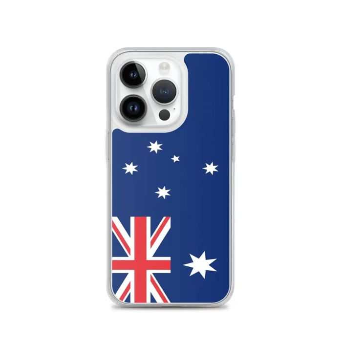 Coque Téléphone – Drapeau de l'Australie – Compatible iPhone 14 Pro – Étui Souple – Résistant et Antichoc - Silicone - Pixelforma