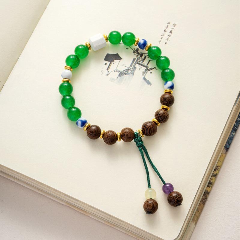 10 мм керамические украшения конфетного цвета полный браслет из бусин эластичный браслет в старинном стиле