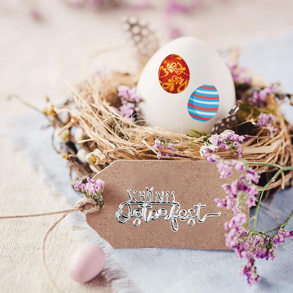 500pcs 1.5inch Happy Easter Stickers Roll Cartoon Rabbits Eggs Decoration Stickers Scrapbooking Gift Packaging Decor Stationery