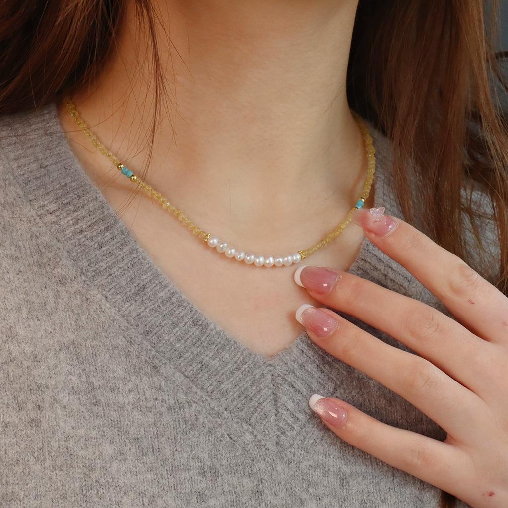 Ожерелья с энергией натуральных кристаллов - 4 стиля для богатства, любви, защиты - Желтый кристалл, Розовый кварц, Малахит, Тигровый глаз Подарок