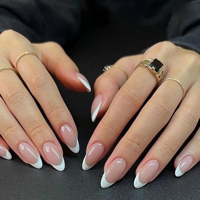 Pure Desire Pink French White Edge носимые накладные ногти