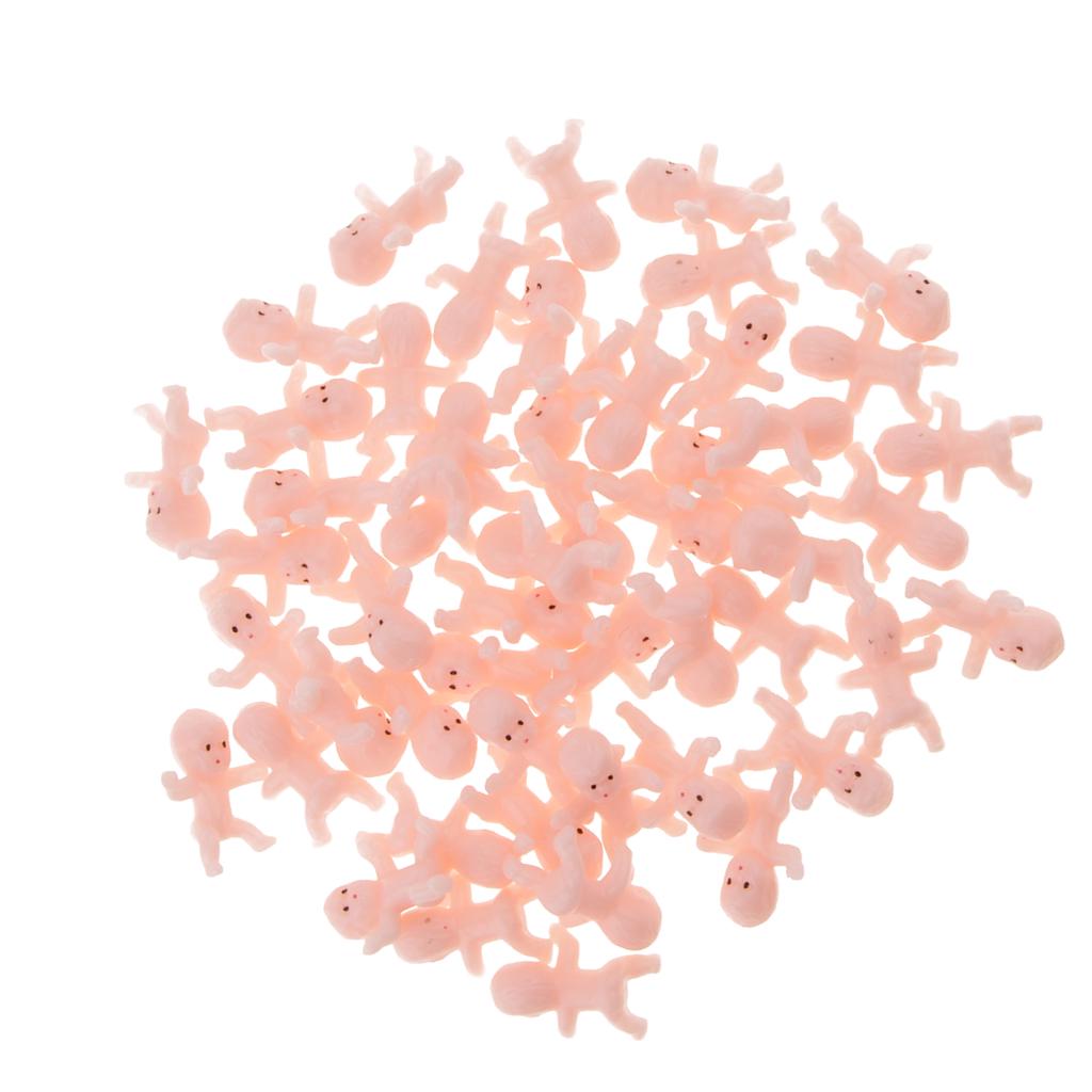50pcs Mini Newborn Baby Doll Toy Shower Decor Party Bag Filler  Pink