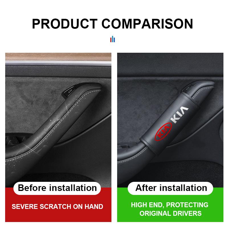 URDV7 For KIA Car Interior Car Roof/Door Handle Leather Protective Cover Auto Accessories K5 K2 Optima Soul Spectra Niro Cadenza
