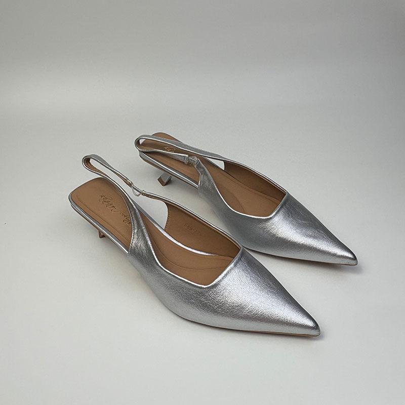 Мода Мода Шелковые Женские Туфли-Босоножки на Среднем Каблуке Женская Обувь с Острым Носком Повседневная Женская Обувь Сандалии на Каблуке 3,5 см Обувь Слипоны Туфли-Лодочки