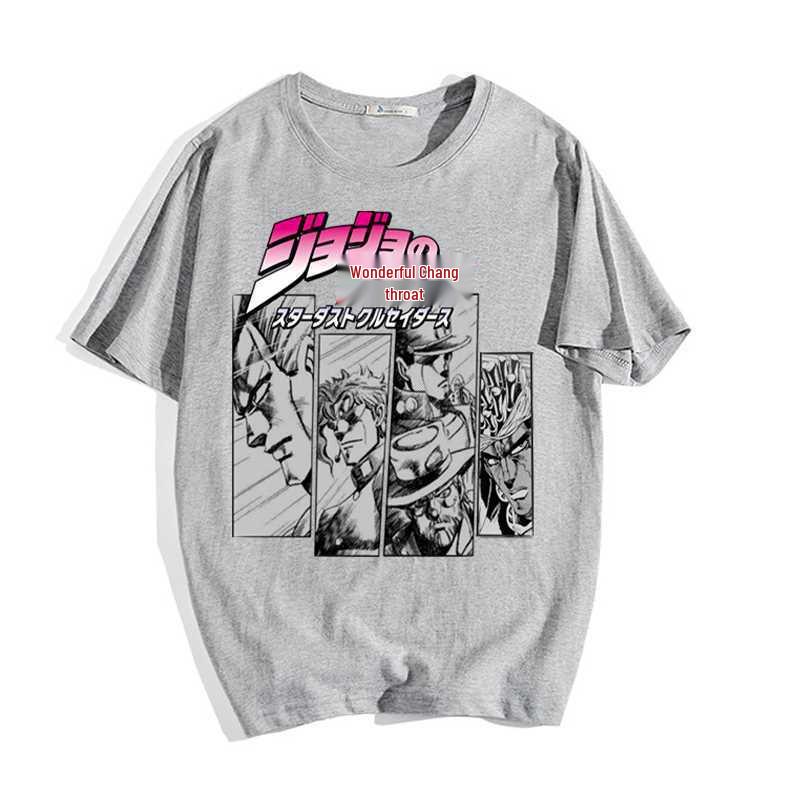 Повседневная хлопковая футболка с принтом JoJo's Bizarre Adventure для подростков