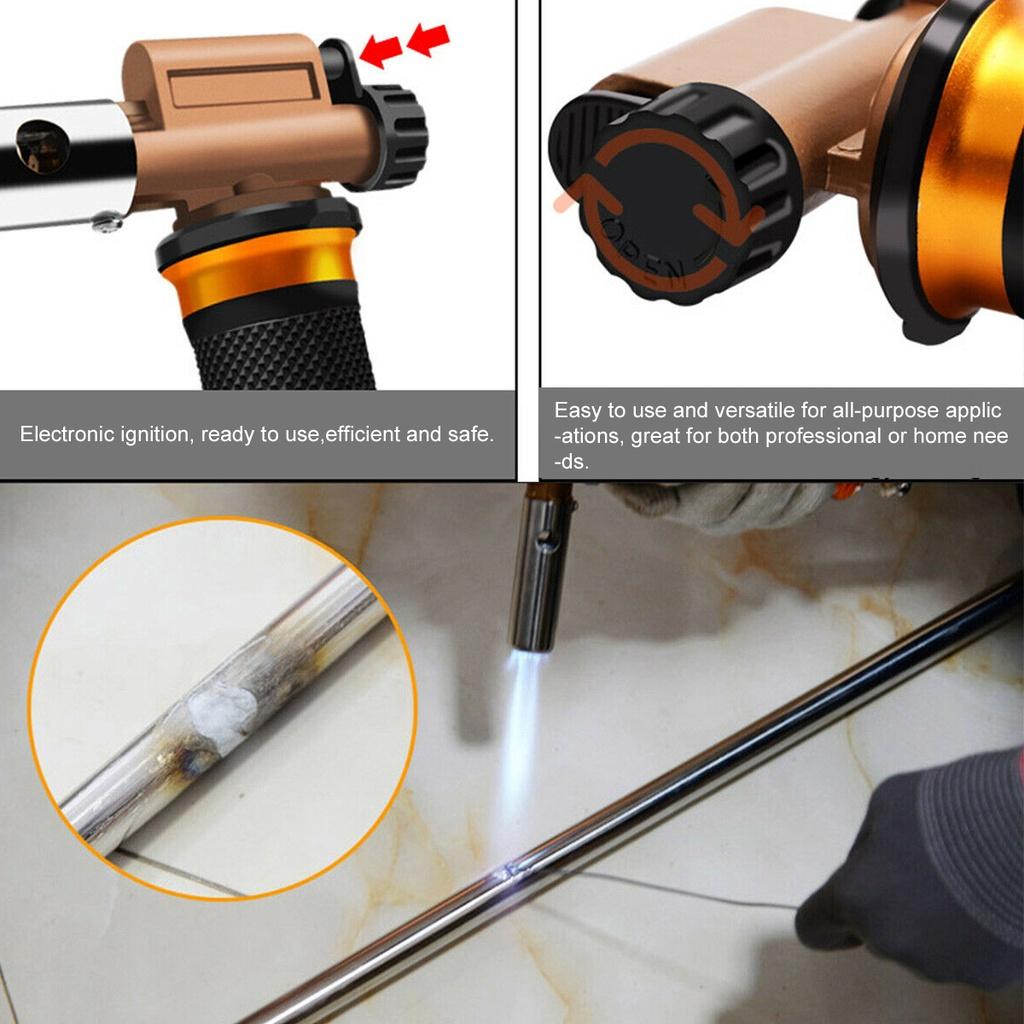 3-метровая 2-цветная газосварочная горелка с электронным поджигом, комплект для сварки сжиженным газом с 3-метровым шлангом для пайки