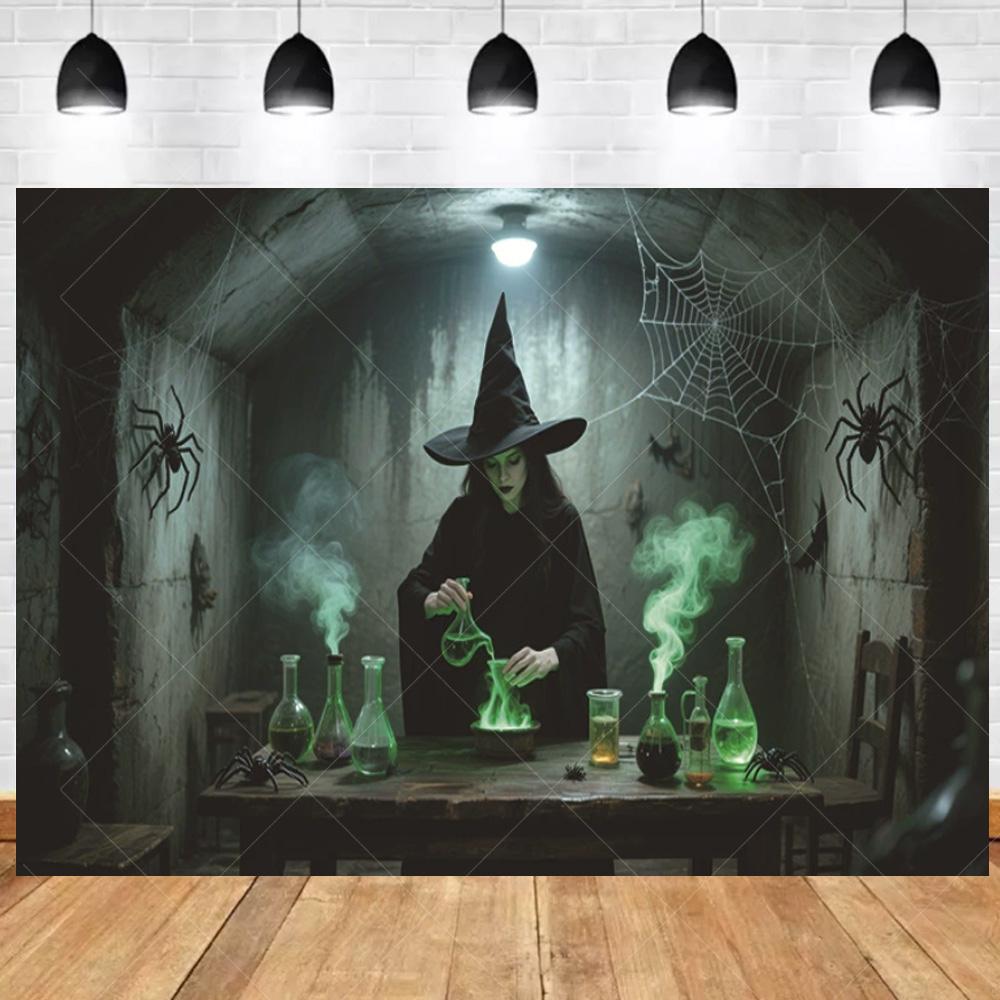 1 шт. Готический фон для Хэллоуин-вечеринки с ночной луной, замком, ведьмой, тыквой, пылезащитный баннер для украшения тематической вечеринки на Хэллоуин