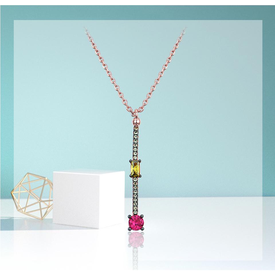 Umcho Создано нано цитриновое рубиновое ожерелье с подвеской, твердое ожерелье из стерлингового серебра 925 пробы для женщин, офисные украшения, высокое качество