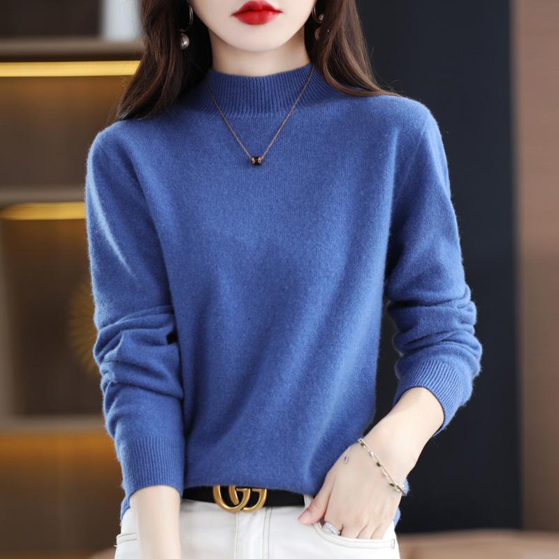 Женский свитер с полуводолазкой, кашемир Цинхэ, 30% кашемир, 70% шерсть, зимний вязаный пуловер, осенний свитер, кашемировый свитер