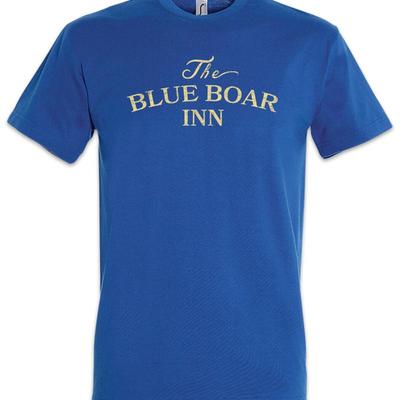 The Blue Boar Inn T Shirt Robin Pub Bar Restaurant Hood Symbol Sign Logo