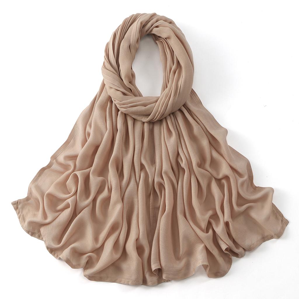 Muslim Modal Hijab Cotton Rayon Scarf for Women Double Stitching Wide Edge Rayon Shawl Islamic Thin Soft Viscose Turban Headband