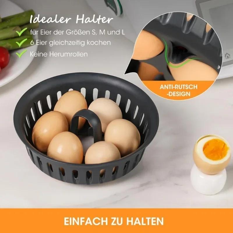 Food grade 2-in-1 steaming and boiling egg tool, suitable for Thermomix TM5 TM6, heat-resistant, complementary food, brunch