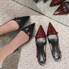 Pointed Toe Sexy Mid Heels Party Shoes Women Sandals Designer Summer Brand Pumps Slingback Casual Shoes Dress Slippers 2024 New