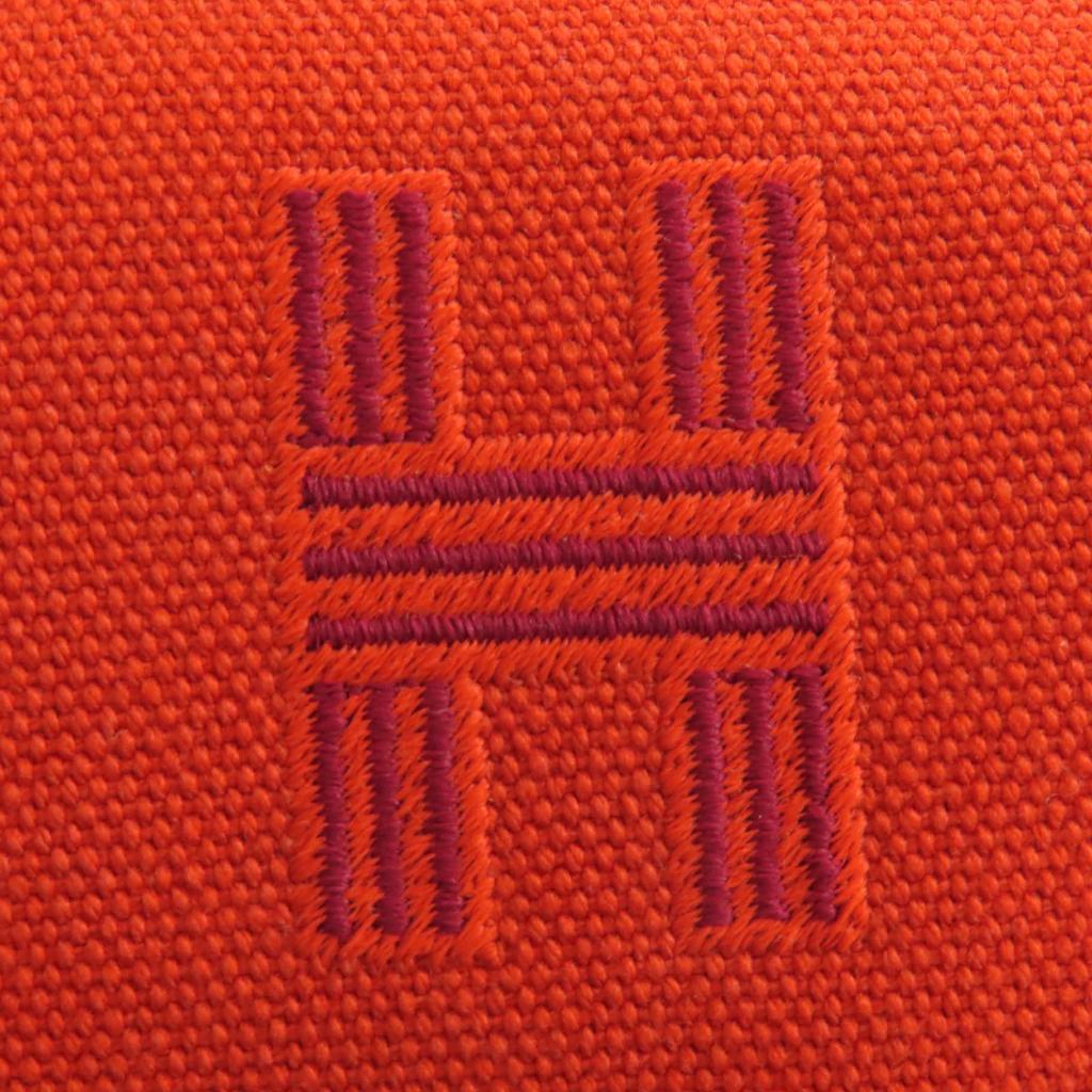 Great HERMES Handbag Brid A Black PM Orange wool Women Used
