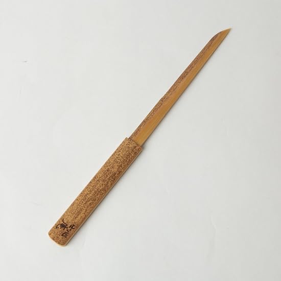 Shishinan Letter Opener, Paper Knife, Bamboo, Shell Accent, Made in Japan, Created by Hiroyuki Okamo