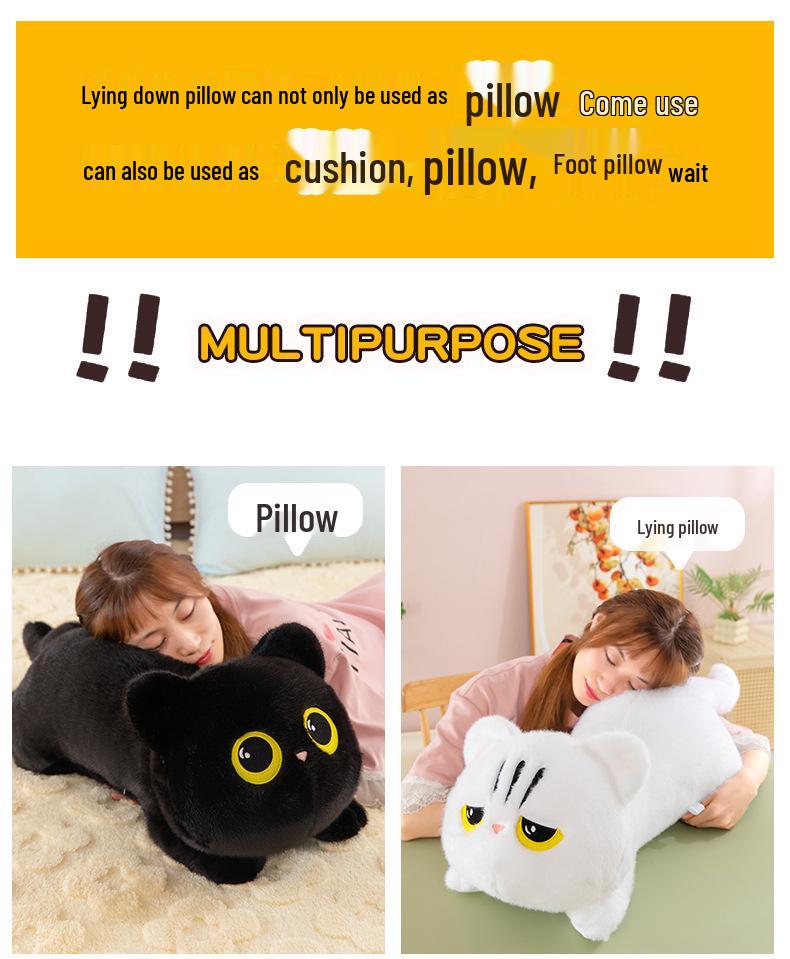Cross-Border Plush Cat Pillow – Cute Long Striped Cushion Toy
