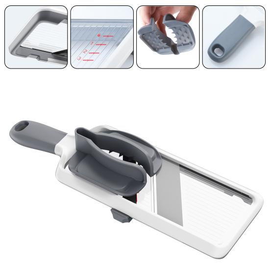 Ручная овощерезка с регулируемой толщиной лезвия из нержавеющей стали, нескользящая ручка для фруктов