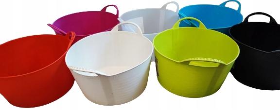 Flexible Bucket Container Basket 14L Fuchsia Rubber Lightweight Durable