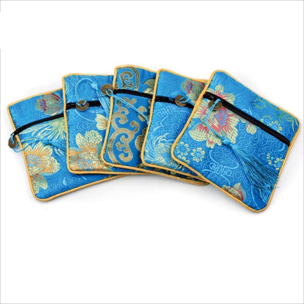 Tassel Flower Jewelry Packing Bag Copper Cash Pendant Chinese Style Money Bag Outdoor