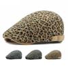 Autumn Winter Leopard Print Hat Women's British Retro Beret Forward Cap Men's Peaked Cap